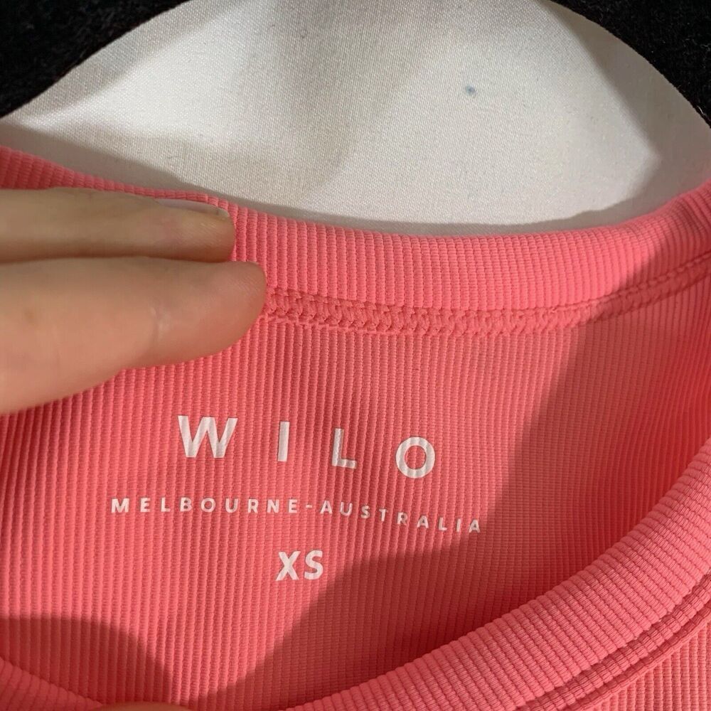 WILO Sports Bra Women's XS Pink Ribbed Padded Pull On Melbourne Australia - Picture 2 of 6